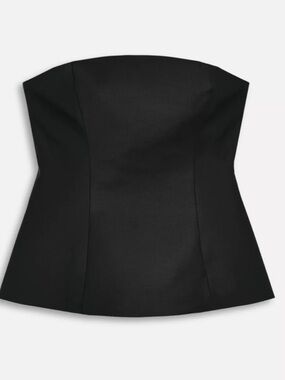 Zara Dark Gray Strapless Peplum Top